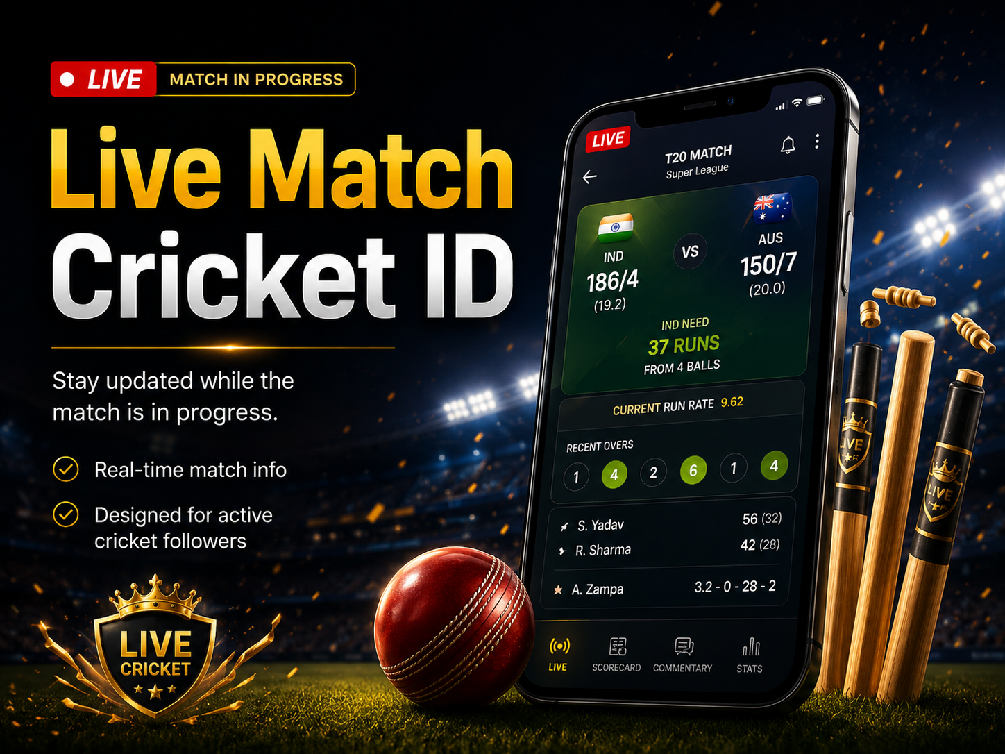 Live Match Cricket ID with real-time match information